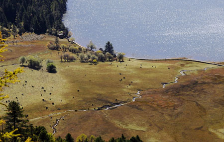 Picture taken on October 23, 2009 shows a view of Shangri-la, southwest China's Yunnan Province.