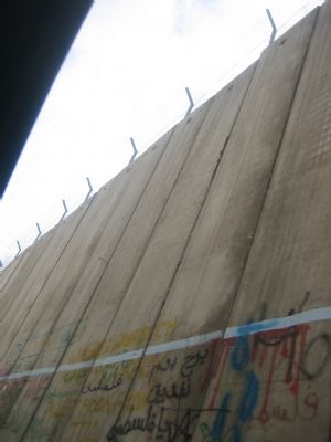 Photo taken by Mohammed Samir Skakeya shows the barrier in the West Bank city of Bethlehem on October 21, 2009.