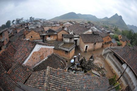 Photo taken on November 15, 2009 shows a panorama of Fuxi Village with lots of ancient architectures that date to the Ming and Qing Dynasties in Fuchuan Yao Autonomous County, southwest China's Guangxi Zhuang Autonomous Region.