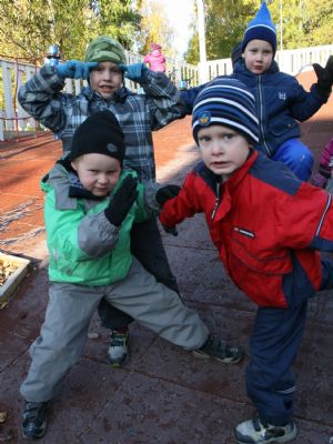 Children play at a kindergarten in Finland, on October 15, 2009.