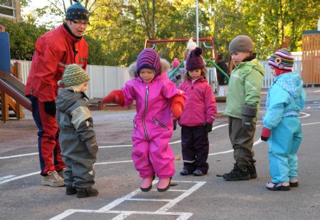 Children play at a kindergarten in Finland, on October 15, 2009. 