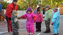 Children play at a kindergarten in Finland, on October 15, 2009.