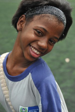 Photo taken on October 5, 2009 shows Maria Luisa miles in her school in Rio De Janeiro of Brazil. 