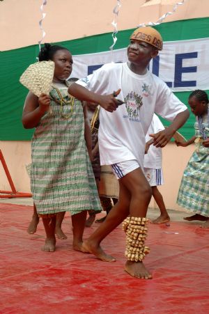 Pupils attend a celebration for the Universal Children's Day in Lome, capital of Togo, November 18, 2009.