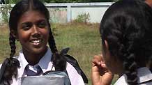 Photo taken on October 27, 2009 shows Primali Surasena with her classmates. Five years after losing her father in the Indian Ocean tsunami that killed more than 35,000 people and displaced half a million others in Sri Lanka, 14-year-old Primali Surasena has become a healthy and bright girl.