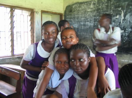 The picture I took on June 25, 2009 shows my teachers and my classmates in Lagos.