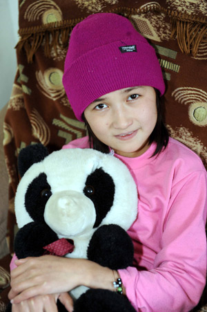 A girl plays at Voenno-antonovskiy Orphan School in Bishkek, capital of Kyrgyzstan, November 19, 2009. 