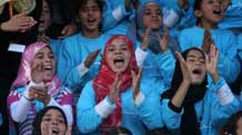 Palestinian children applaud the performance during a celebration marking the Universal Children's Day in Gaza Strip, November 20, 2009. The United Nations Children's Fund (UNICEF) organized various activities on Friday for the children in the Gaza Strip to celebrate the Universal Children's Day, which falls on November 20 every year.