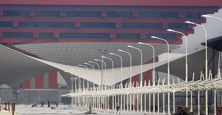 LED lights are seen at the 2010 Shanghai World Expo Park, east China, December 4, 2009. A great amount of energy saving equipments were employed in the construction of 2010 Shanghai World Expo.