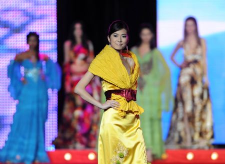 Wang Wei from China takes part in the final of 'the best model of the world' contest in Sofia, Bulgaria, December 12, 2009.