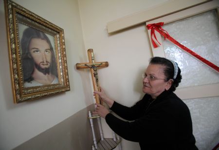 Soad al-Massri, 57-year-old Palestinian Christian, is seen at her house in Gaza City December 22, 2009.