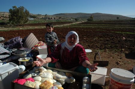 A Palestinian woman reacts after the Israeli bulldozers destroyed her house in the village of Tana in the West Bank city of Nablus on January 10, 2010. 