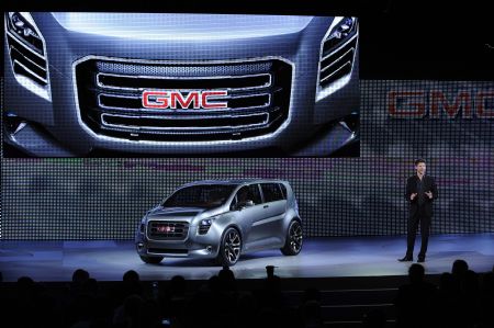 A GMC Granite concept car is unveiled during the media preview of the 2010 North American International Auto Show (NAIAS) at Cobo center in Detroit, Michigan, US, January 11, 2010.