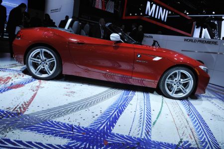 A new BMW Z4 sDrive35is is unveiled during the media preview of the 2010 North American International Auto Show (NAIAS) at Cobo center in Detroit, Michigan, US, January 11, 2010.