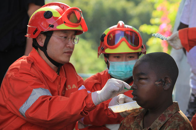 The Chinese emergency rescue team arrived in Haiti's capital Port-au-Prince early Thursday local time, January14 to help the rescue operation after an earthquake in which up to 100,000 people are feared dead and eight Chinese are still missing.