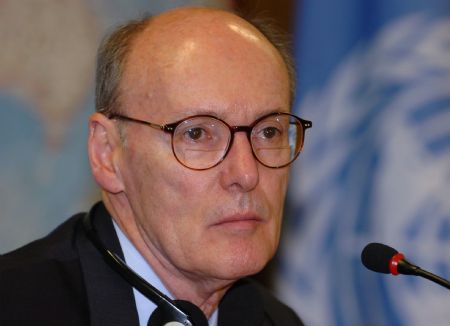 File photo taken on Jan. 21, 2008 shows Hedi Annabi attending a press conference in Brasilia, capital of Brazil. Hedi Annabi, chief of United Nations (UN) in Haiti was found dead among debris in the quake-destroyed UN headquarters in Haitian capital Port-au-Prince, Chinese rescuers announced on Jan. 16, 2010. (Xinhua/Brazil News Agency)