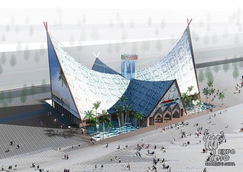 an artist's rendition of the Malaysia Pavilion