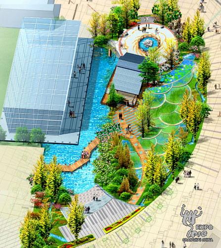 An artist's rendition of the wetland park [expo2010.cn]