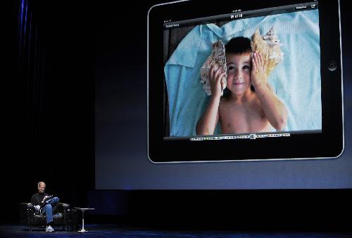 Apple Chief Executive Officer Steve Jobs introduces the 'iPad' during the launch of Apple's new tablet computer in San Francisco, California, the United States, January 27, 2010. 