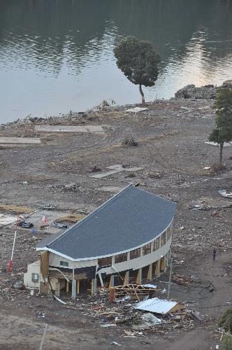 This photo taken on March 2, 2010, shows the destruction caused by a tsunami in Constitucion, 450 kilometers south of Santiago, capital of Chile. A tsunami hit Constitucion after the 8.8-magnitude earthquake rocked the country on Feb. 27. 