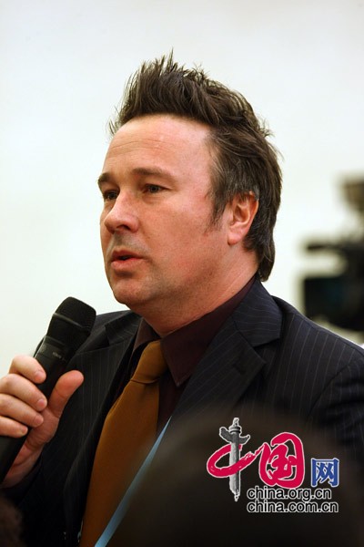 The Press Conference of the 3rd session of the 11th National People&apos;s Congress (NPC) is held at 11:00 AM, March 4th, 2010 at the Central Hall of the Great Hall of People. An Australian journalist is asking questions.