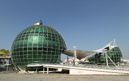 Photo taken on March 11, 2010 shows the Romania Pavilion for the 2010 World Expo in Shanghai, east China. 