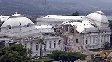 Photo taken on April 20, 2010 shows the damaged Presidential Residence in Port-au Prince, capital of Haiti. Hundreds of thousands of people in Haiti still live in desperate condition three months after the Jan. 12 earthquake.