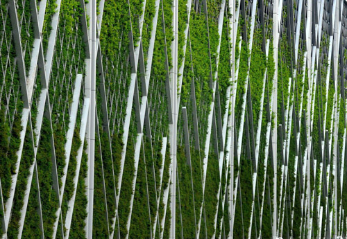 The Theme Pavilion features vertical planting is seen in the photo taken on April 25, 2010. 