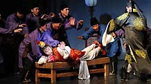 Actors from the Phibada Opera Troupe of the Democratic People's Republic of Korea (DPRK) perform 'A Dream of Red Mansions' in Beijing, capital of China, May 6, 2010.