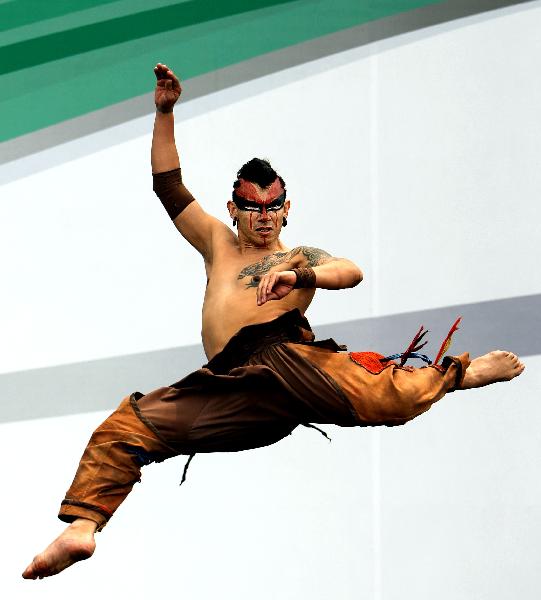 An actor performs at Canada Pavilion during its press open day in Shanghai Expo, Shanghai, east China, on May 6, 2010. 