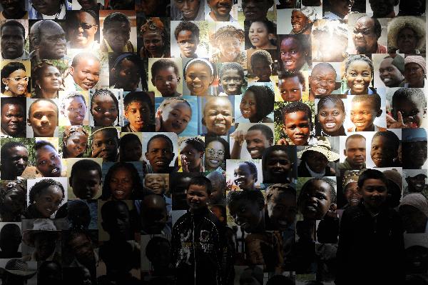 A boy visitor has a picture taken inside the United African Pavilion at the 2010 World Expo site in Shanghai May 9, 2010.