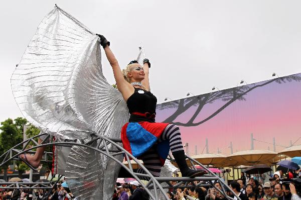 A girl performs during the European Day Parade at the 2010 World Expo site in Shanghai May 9, 2010. 