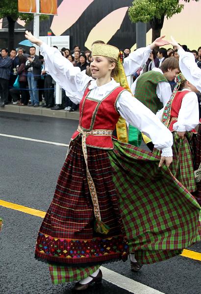 Performers dance during the European Day Parade at the 2010 World Expo site in Shanghai May 9, 2010.