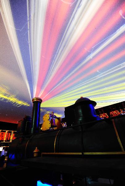 A train exhibited is seen at the Pavilion of City Being in World Expo Park in Shanghai, east China, May 11, 2010.