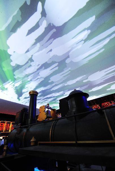 A train exhibited is seen at the Pavilion of City Being in World Expo Park in Shanghai, east China, May 11, 2010.