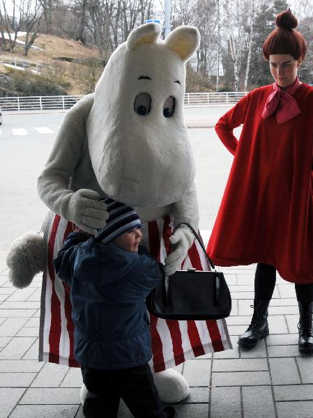 A child plays at a museum featured cartoon figure Muumi in Helsinki, Finland, May 7, 2010.