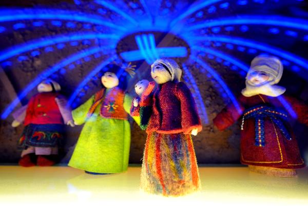 Traditional felt dolls are on display at the Kyrgyzstan Pavilion in the World Expo park in Shanghai, east China, May 10, 2010. 