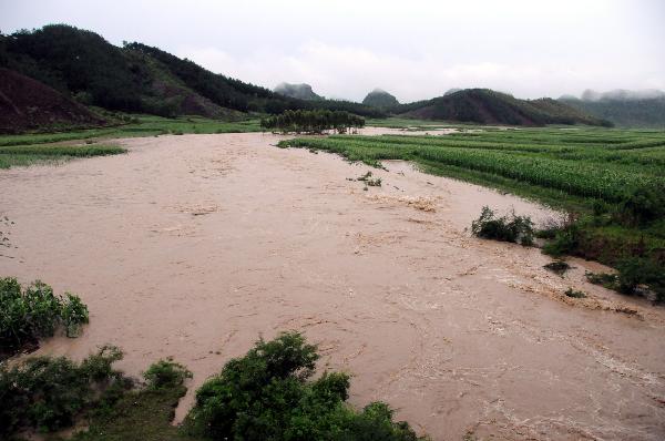 Farmland is flooded in Laibin City, south China's Guangxi Zhuang Autonomous Region, June 1, 2010, due to the continuing severe rain and storm.