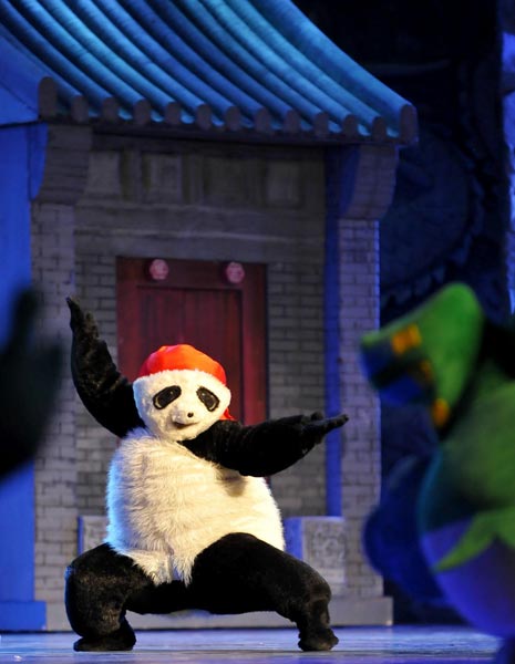 'Kung Fu Panda' performs in a show at the Shanghai Expo Park.