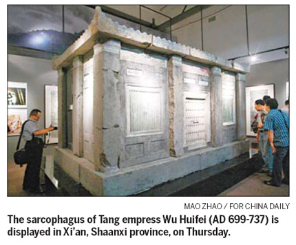 Tang sarcophagus brought back home