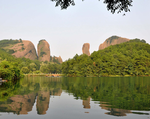 File photo taken on July 27, 2007 shows the scenery of Danxia Landform in Mountain Guifeng of east China's Jiangxi Province.