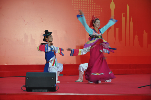 Artists from the Pyongyang Art Troupe perform at the Democratic People&apos;s Republic of Korea (DPRK) Pavilion Day at the Shanghai World Expo on Monday, September 6, 2010. 