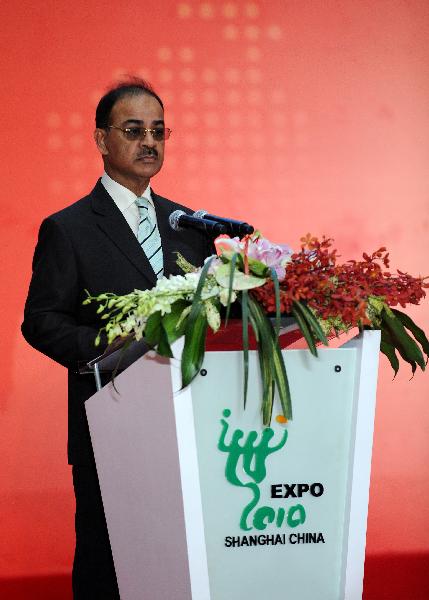 Bangladeshi Commerce Minister Faruq Khan addresses the ceremony to mark the National Pavilion Day for Bangladesh at the 2010 World Expo in Shanghai, east China, Sept. 20, 2010.