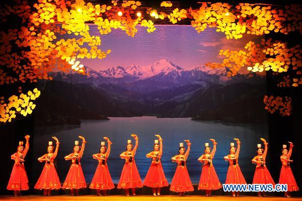 Actresses perform group dance during a large-scale Chinese cultural event termed 'Experience China in Turkey' in Ankara, capital of Turkey, Oct. 17, 2010.