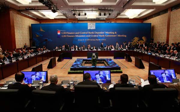 The G20 finance ministers and central bank governors' meeting is held in Gyeongju, South Korea, Oct. 22, 2010. 