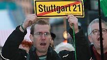 People attend a protest against the Stuttgart 21 underground railway station project in Berlin, Germany, Oct. 26, 2010.