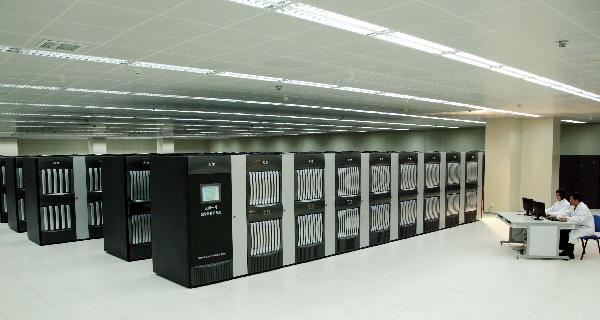 Undated photo shows the Tianhe-1A, a NUDT YH Cluster System in Tianjin, China. Tianhe-1A, a NUDT YH Cluster System at China's National Supercomputer Center in Tianjin, is ranked No. 1 among the 36th edition of the World's TOP 500 Supercomputers with 2.566 PFlop/s Linpack Performance.