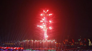 Fireworks are seen during the closing ceremony at the 16th Asian Games at the Haixinsha Island in Guangzhou, China, Nov. 27, 2010.