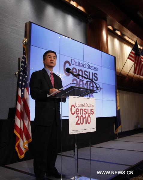 US Commerce Secretary Gary Locke speaks at a presentation of the 2010 Census US population in Washington D.C., capital of the Untied States, Dec. 21, 2010.