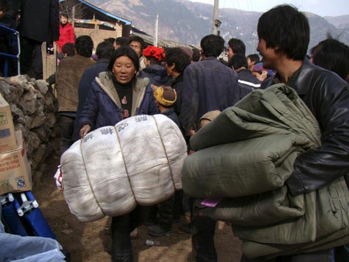 More than 270 people in a village in Gansu Province have been left homeless after a fire on Jan 9, 2011, local authorities said. 